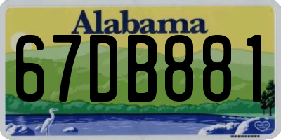 AL license plate 67DB881