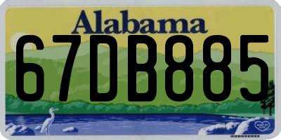AL license plate 67DB885