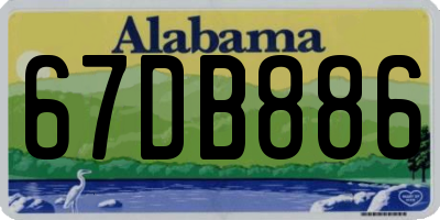 AL license plate 67DB886