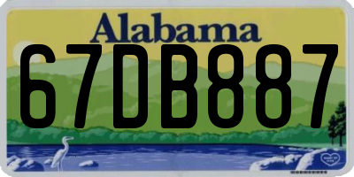 AL license plate 67DB887
