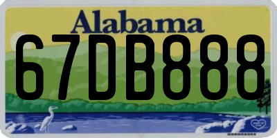 AL license plate 67DB888