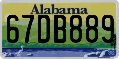 AL license plate 67DB889