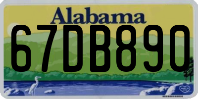 AL license plate 67DB890