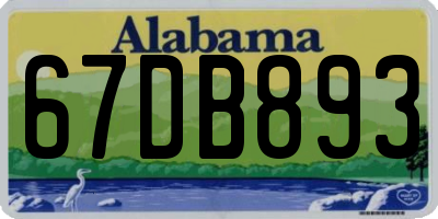 AL license plate 67DB893