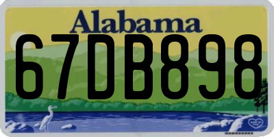 AL license plate 67DB898