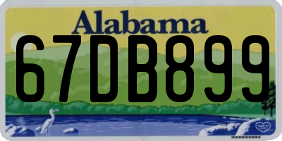 AL license plate 67DB899