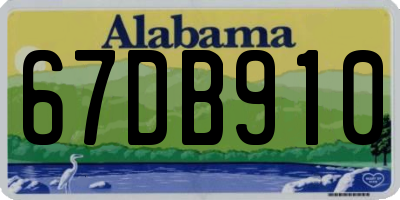AL license plate 67DB910