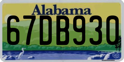 AL license plate 67DB930