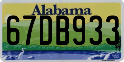 AL license plate 67DB933