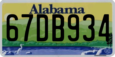 AL license plate 67DB934