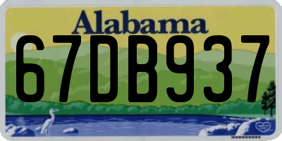 AL license plate 67DB937