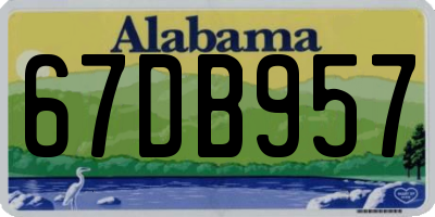 AL license plate 67DB957