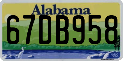 AL license plate 67DB958