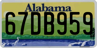 AL license plate 67DB959