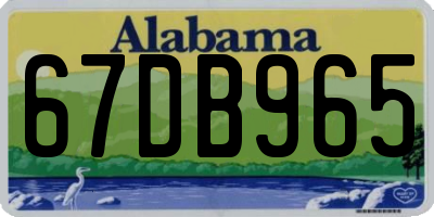 AL license plate 67DB965