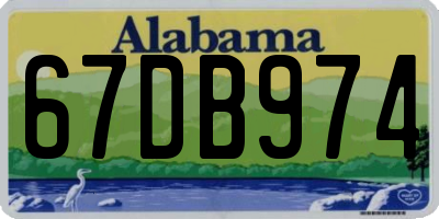 AL license plate 67DB974