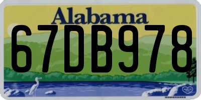 AL license plate 67DB978