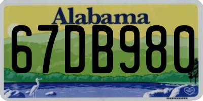 AL license plate 67DB980