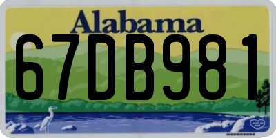 AL license plate 67DB981