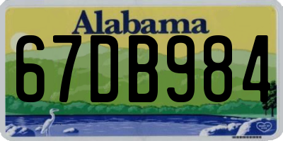 AL license plate 67DB984