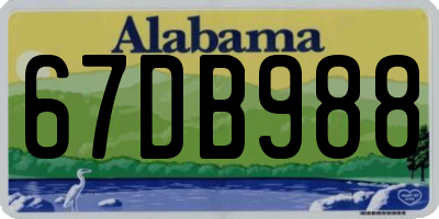 AL license plate 67DB988