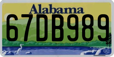 AL license plate 67DB989