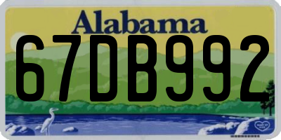 AL license plate 67DB992