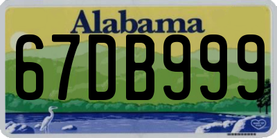 AL license plate 67DB999