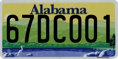 AL license plate 67DC001