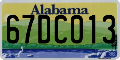 AL license plate 67DC013