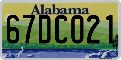 AL license plate 67DC021