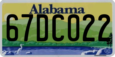 AL license plate 67DC022