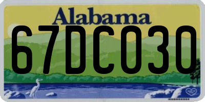 AL license plate 67DC030