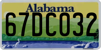 AL license plate 67DC032