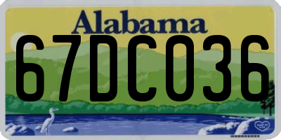 AL license plate 67DC036