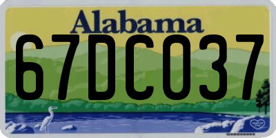 AL license plate 67DC037