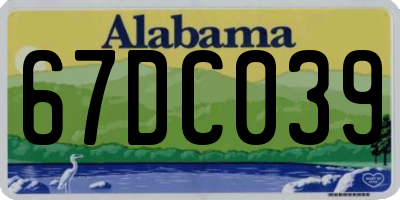 AL license plate 67DC039