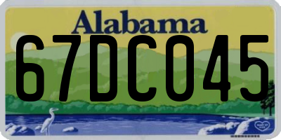 AL license plate 67DC045