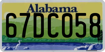AL license plate 67DC058