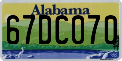AL license plate 67DC070