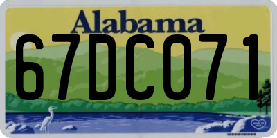 AL license plate 67DC071