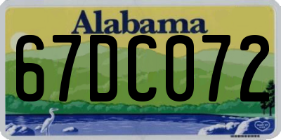 AL license plate 67DC072