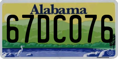 AL license plate 67DC076