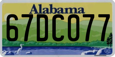 AL license plate 67DC077