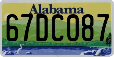 AL license plate 67DC087