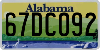 AL license plate 67DC092