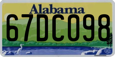 AL license plate 67DC098