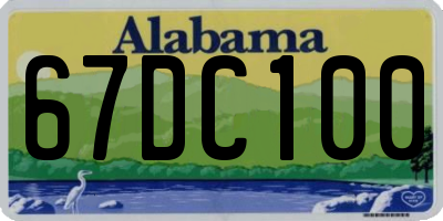 AL license plate 67DC100
