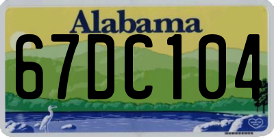 AL license plate 67DC104