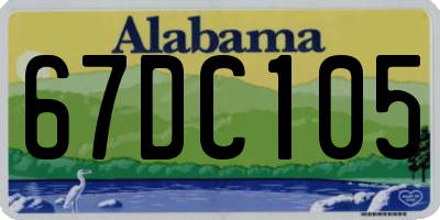 AL license plate 67DC105